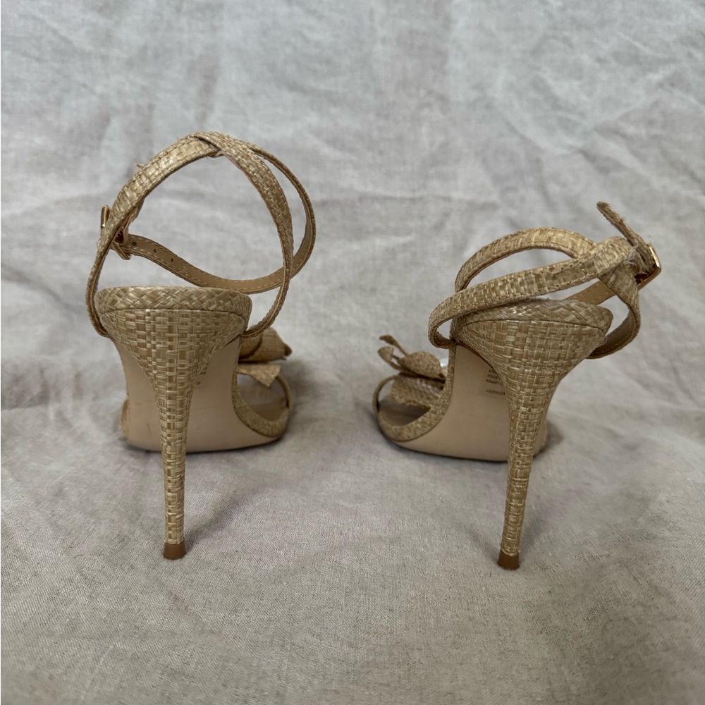 Steve Madden Raffia Floral Heels – Pearl Embellished | Cottagecore, Resort, Y2K - Picture 3 of 3